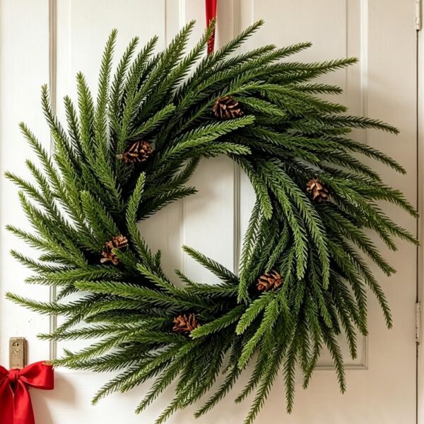 2pcs 21" Lifelike Touch Christmas  Wreath for Front Door Decor