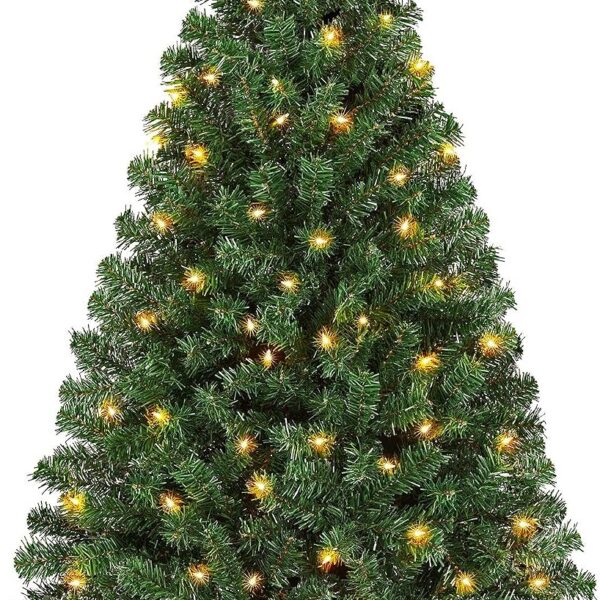 4.5ft Pre-lit Christmas Tree with 150 Warm White Lights, Green