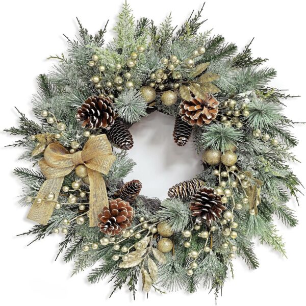 Christmas Wreaths for Front Door-Vintage Pine Christmas Door Wreath
