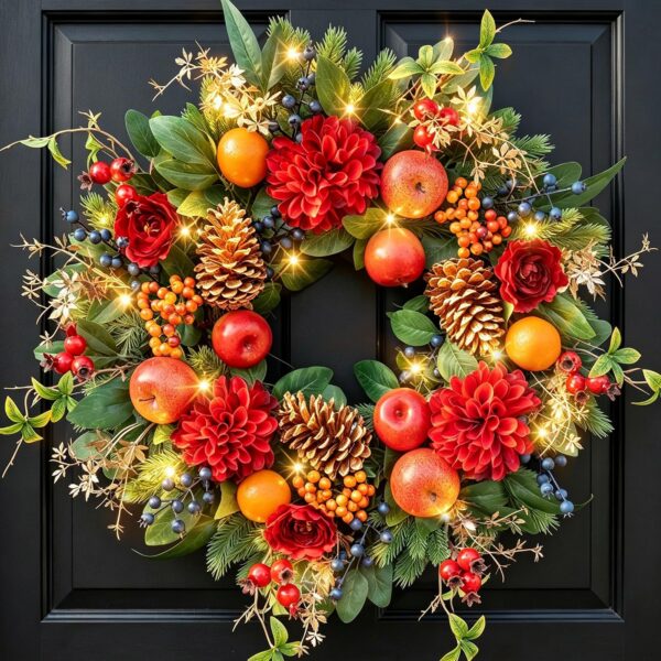 Christmas Wreath 24 Inch Christmas Wreaths for Front Door Decor