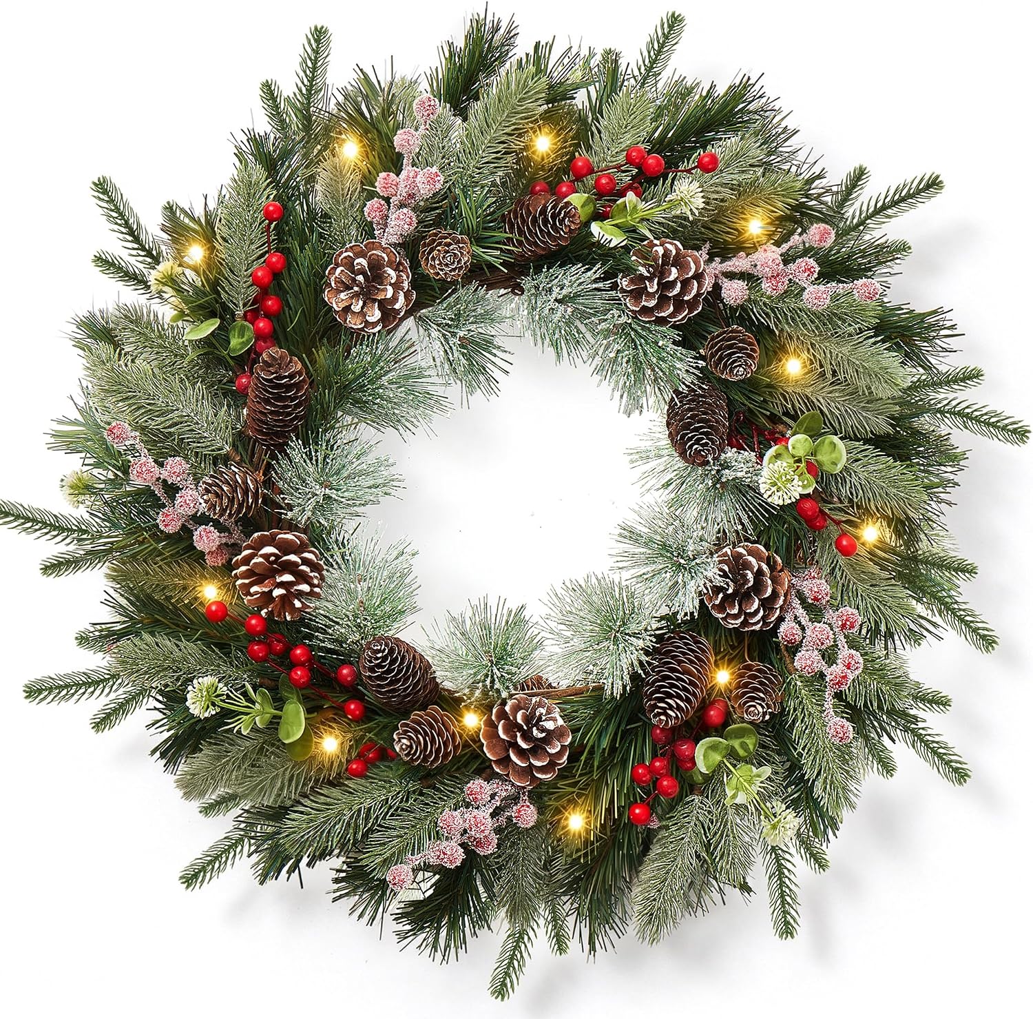 Christmas Wreaths for Front Door-Pine Artificial Christmas Door Wreath
