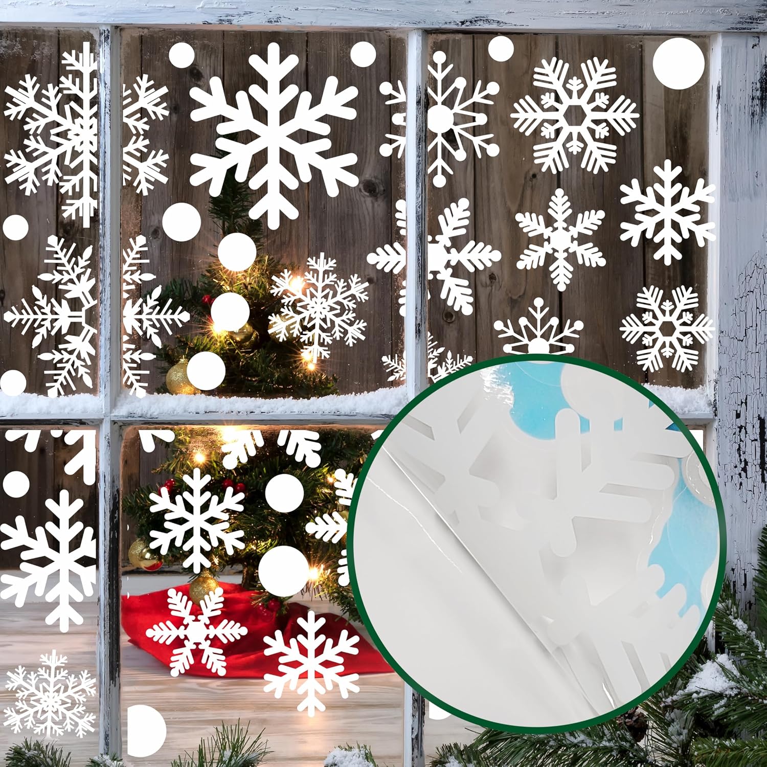 321pcs Christmas Window Decals - 9 Sheets of Snowflakes, Winter & Holiday Designs for Glass Windows - Image 2
